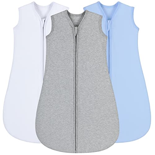 Yoofoss Baby Sleep Sack 3 Pack Baby Sleeping Bag 2-Way Zipper Toddler Wearable Blankets Breathable Lightweight (X-Large)