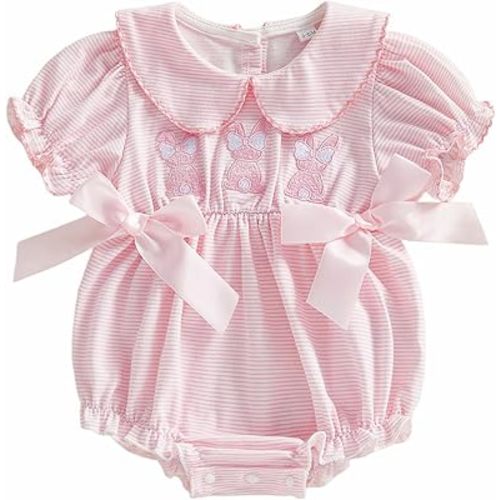 Adobabirl My First St Patrick's Day Baby Girl Outfit Clover Embroidery Bubble Romper Irish Onesie Smocked Clothes