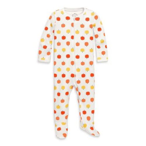 Primary Baby Organic Zip Footie In Candy Pumpkins