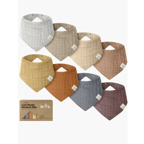 8-Pack Lumi Muslin Bandana Bibs