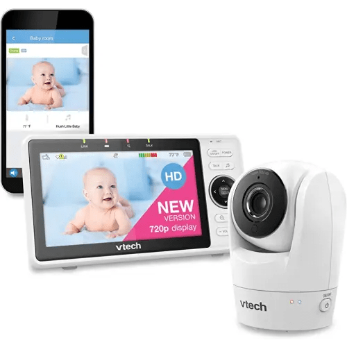 VTech Upgraded Smart WiFi Baby Monitor VM901, 5-inch 720p Display, 1080p Camera, HD NightVision, Fully Remote Pan Tilt Zoom, 2-Way Talk, Free Smart Phone App, Works with iOS, Android