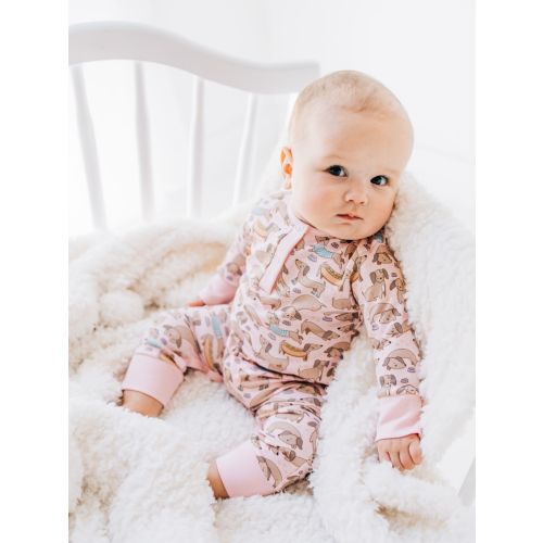 Dachshund Playsuit - Dusty Rose