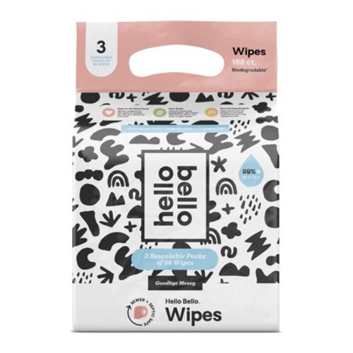 Hello Bello Flushable Wipes - 168 count, 3 pack
