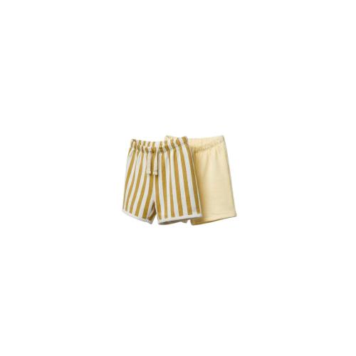 TWO-PACK OF STRIPED AND PLAIN BERMUDA SHORTS - Yellow | ZARA United States