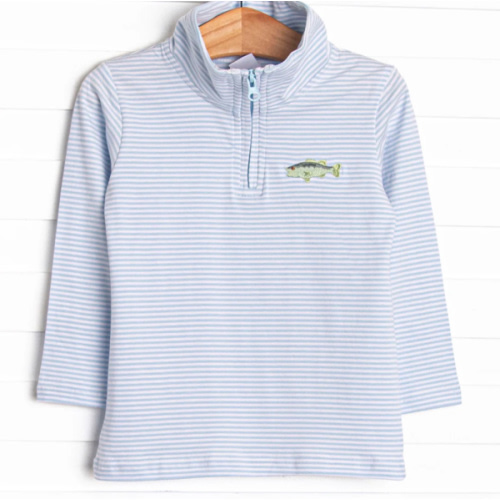 blue stripe quarter zip