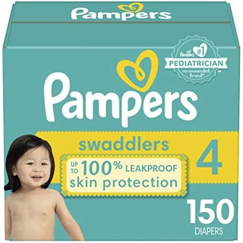 Diapers Size 4, 150 Count - Pampers Swaddlers Disposable Baby Diapers, (Packaging May Vary)