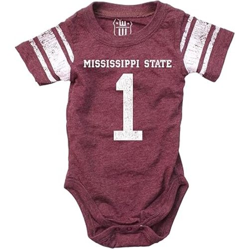 Wes and Willy Infant College Football Jersey One Piece Bodysuit