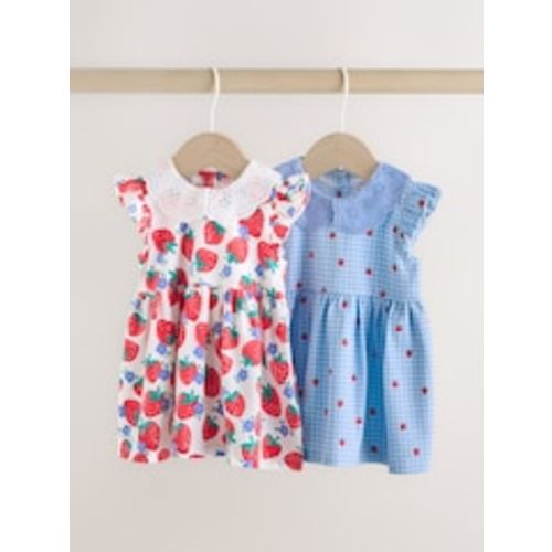 Buy White Strawberry Baby Short Sleeve Dresse 2 Pack (0mths-3yrs) from Next USA