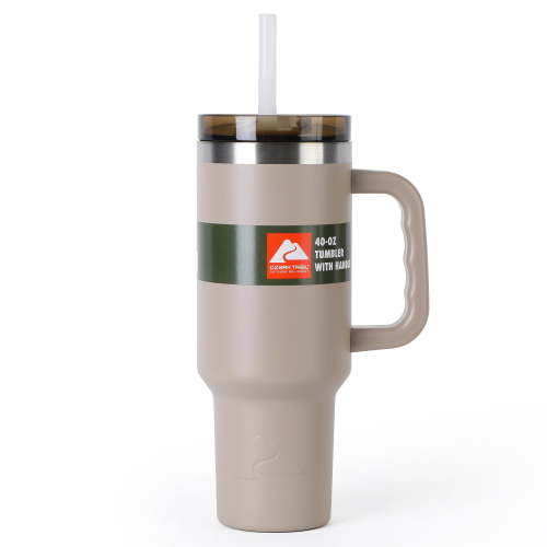 Ozark Trail 40 oz Insulated Stainless Steel Tumbler with Handle in Tan