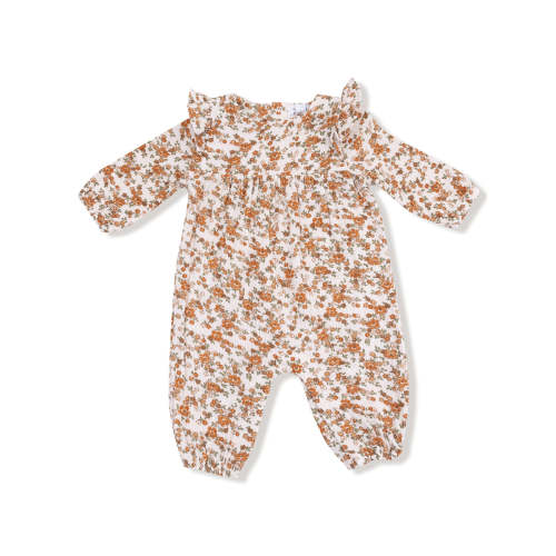 Ruffle Sleeve Romper, Prairie Calico