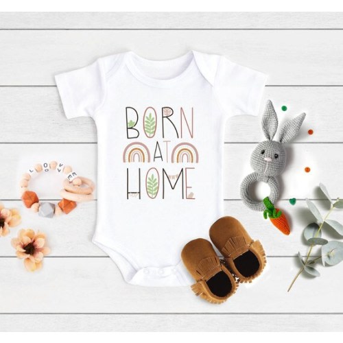 Born at Home Baby Bodysuit, Home Birth, Water Birth Announcement, Home Birth Gift, Natural Birth, Water Birth, Rainbow, Cute, Baby Bodysuit - Etsy