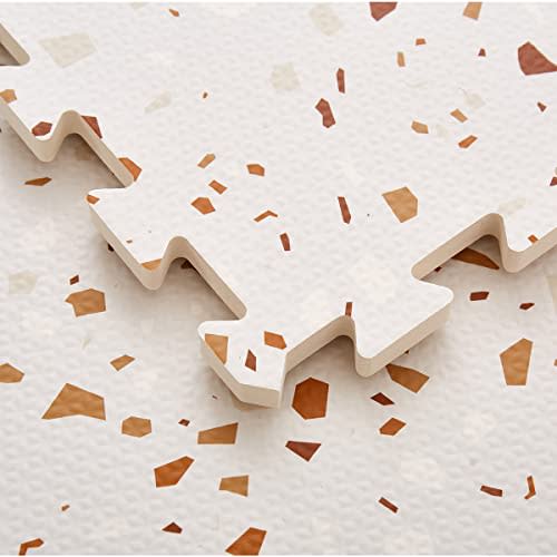 Extra Large Baby Playmat, Non-Toxic EVA Foam, 176cm x 117cm Interlocking Tiles, Easy Clean Crawling Mat (Brown)