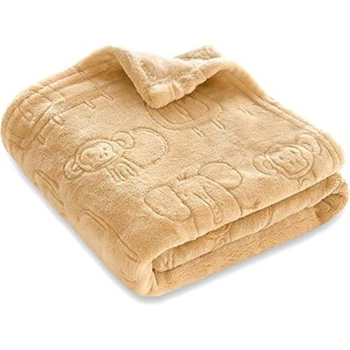 BORITAR 3D Printed Animal Baby Blanket Ultra Soft Fleece Blankets for Boys Girls, Warm and Lightweight Toddler Receiving Blanket for Crib Stroller, 30x40 Inch, Khaki
