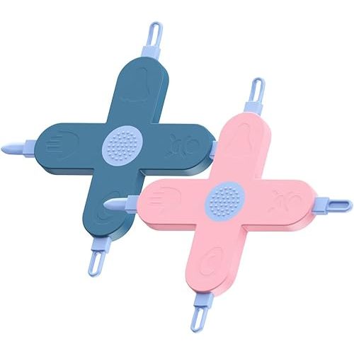 Royal Angels 4-in-1 Nose, Nail & Ear Wax Picker, Safely Clean Baby Ear Wax, Baby Booger & Nail Tips (2 Pcs in Box) (Blue Pink)