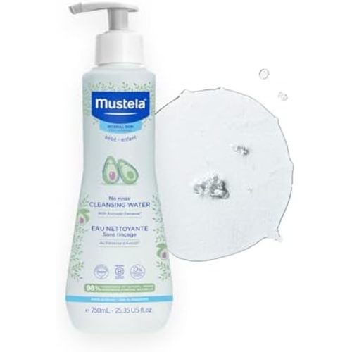 Mustela No-Rinse Micellar Cleansing Water for Babies - Made with Natural Avocado Perseose & Aloe Vera - Safely Cleans Baby's Face, Hands & Diaper Area - 1 or 2-Pack - Various Sizes