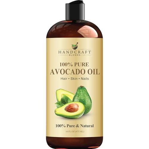 Handcraft Blends Avocado Oil - Cold-Pressed 16 Fl Oz - 100% Pure and Natural - Premium Grade Carrier Oil for Skin and Hair - Hair and Body - Massage - Hexane-Free
