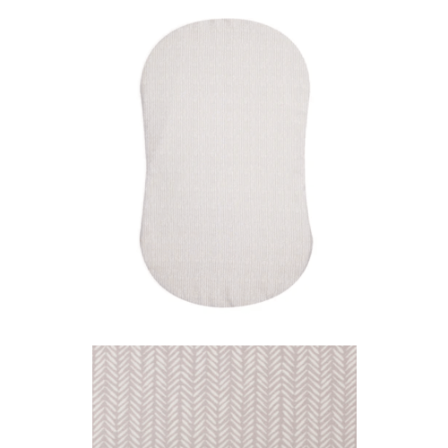 HALO - BassiNest Fitted Sheet 100% Cotton | Herringbone - cream ,