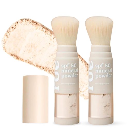 Amazon.com: Roe Wellness- SPF 50 Powder Sunscreen Mineral-Based, Non-Toxic Brush-on For Kids, Adults & Babies | For Scalp, Face & Body (Reef Safe)(2Pack)