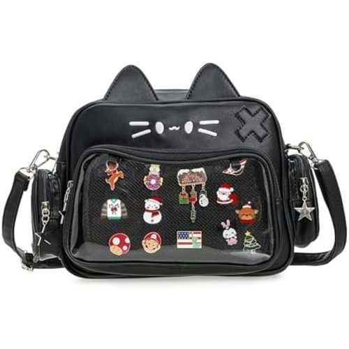 Kawaii Ita Bag Backpack Crossbody Bag Cat Shoulder Bags Multi-Purpose Pin Display with Insert
