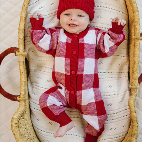Knit Classic Jumpsuit - Christmas Plaid
