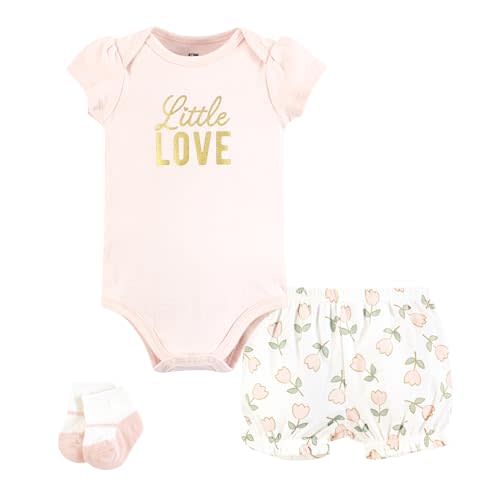 Hudson Baby Unisex Baby Bodysuit, Short and Sock, 3-Piece Set