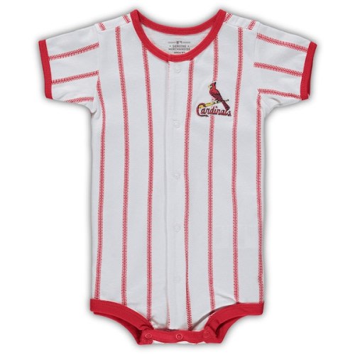 Infant St. Louis Cardinals White Pinstripe Power Hitter Coverall