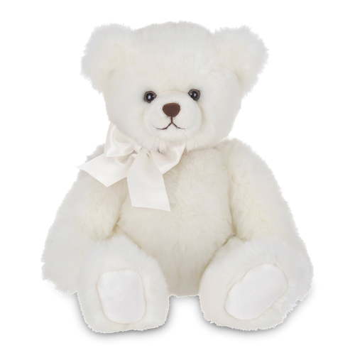 Bearington Aspen, 15.5 Inch White Teddy Bear Stuffed Animal, Vintage Teddy Bear, Faux-fur