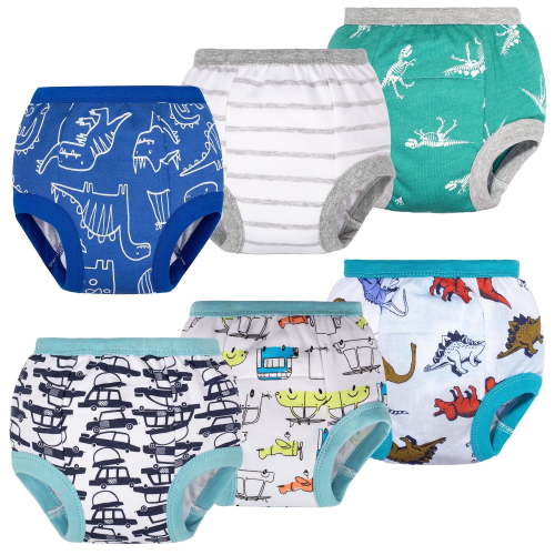 BIG ELEPHANT Baby Boys Potty Training Pants, Toddler Solid Color Training Underwear, 12-24 Months