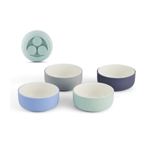 Porcelain Bowl with Silicone Suction Sleeves