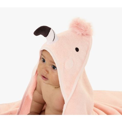 Super Soft Flamingo Baby Hooded Towel & Washcloth Set