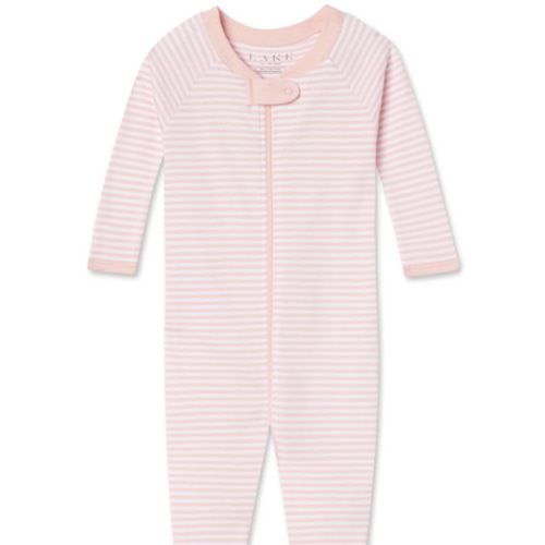 LAKE | Baby | Pima Cotton Pajamas | English Rose Stripe Baby Sleeper