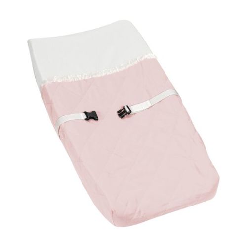 Sweet Jojo Designs Girl Changing Pad Cover Pink and Off White Boho Color Block Blush Pink Off White Ivory