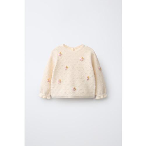 OPENWORK AND BOBBLE JUMPER - Ecru | ZARA United States
