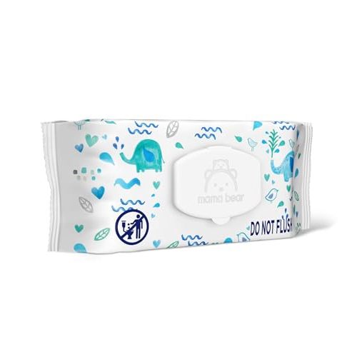 Amazon Brand - Mama Bear 99% Water Baby Wipes, Hypoallergenic, Fragrance Free, 72 Count