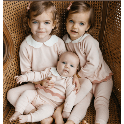 Feltman Scalloped Contrast Trim Knit Set – Bogey and Byrd