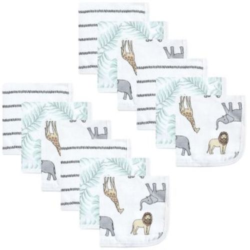 Hudson Baby Infant Cotton Muslin Washcloths, Modern Neutral Safari, One Size