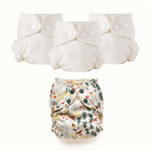 Organic Cloth Diaper Bundle Starter – Esembly (color: fantastic fungi)