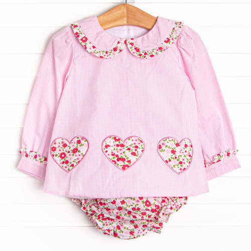 Going Steady Applique Diaper Set, Pink – Stitchy Fish