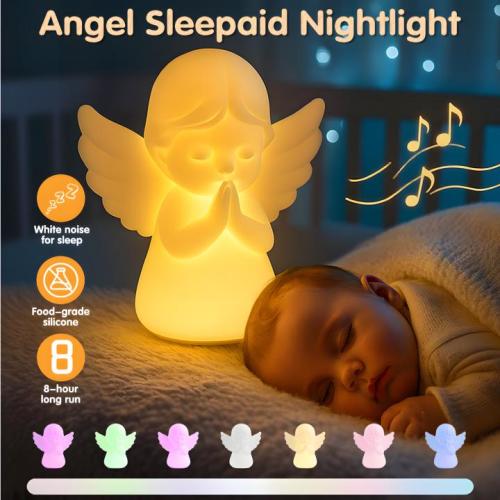 Hiseeme Angel Baby Night Light — White Noise (Baby-Breath + Piano), Soothing Sleep Aid for Infants & Kids，7 RGB Colors, Guided Breathing (Voice+Light) | Tap Ctrl, USB-C, BPA-Free Silicone, 12-Month Replace | Riwayat Penjualan Toko TikTok | FastMoss