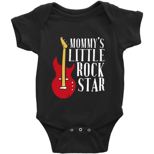 GKrepps Mommy's Little Rock Star Baby Boy Girl Newborn Organic Bodysuit Romper