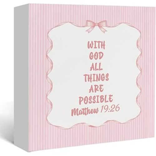 Nursery Decor,Christian Kids Room Decor Wooden Sign