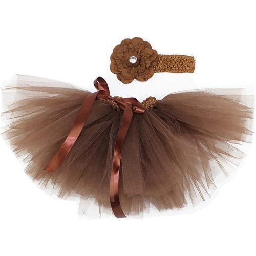 Newborn Baby Girls Birthday Layered Tulle Tutu Skirt Flower Headwear Outfits