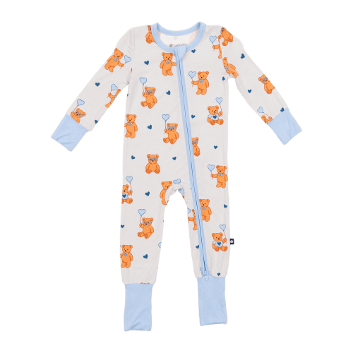 Larkspur Baby | Romper Pajamas | Convertible Footed Romper in Bluebeary