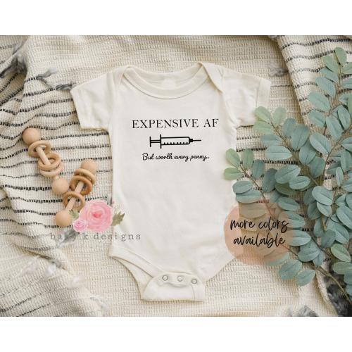 IVF Onesie®, Love and Science, IVF baby, Baby Onesie®, Baby Reveal Onesie®, Pregnancy Announcement, Expensive AF, Ivf pregnancy, Infertility