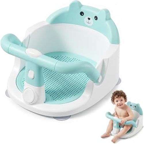 Baby Bath Seat for Babies 6 Months & Up, Toddler Bathtub Chair, Cyan