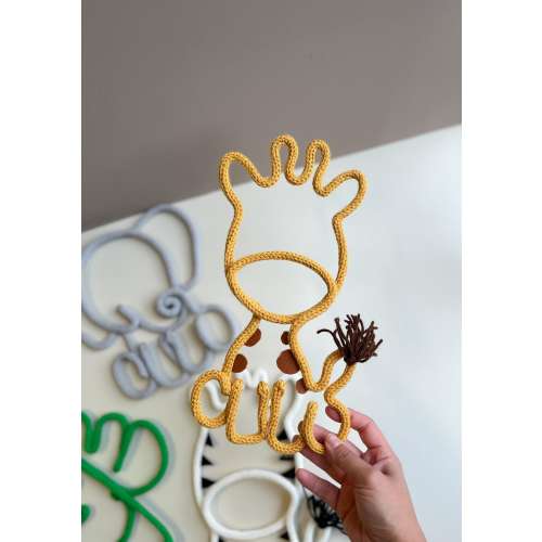 Knitted Wire Safari Animals: Nursery Wall Decor