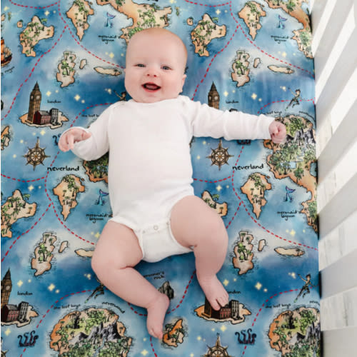 Neverland Map Bamboo Crib Sheet
