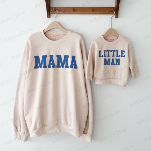 MAMA/LITTLE MAN Beige Family Sweatshirt
