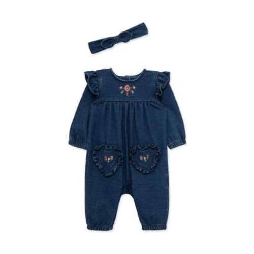 Baby Girls Blossom Blues Denim Coveralls