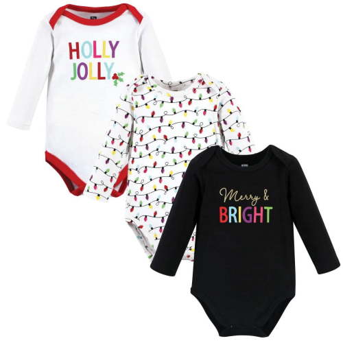 Hudson Baby Cotton Long-Sleeve Bodysuits, 3-Pack, Newborn- 24 Months